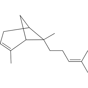 Structure formular image of alpha-Bergamotene